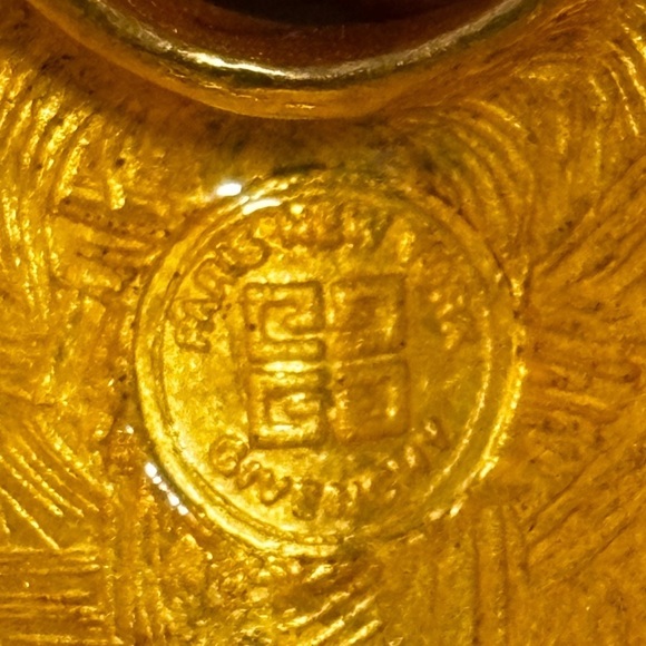 Givenchy New York Paris matte Coil Tapered Hoop Goldtone Earrings pierced - Picture 5 of 8